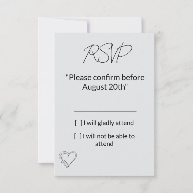Elegant Minimalist Wedding RSVP Card (Devant)