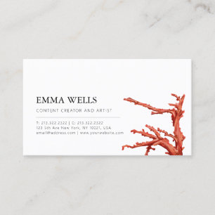 Élégant minimaliste Carte de visite corail