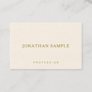 Elégant minimaliste Carte de visite Gold Text Luxe