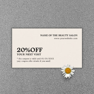 Elégant minimaliste Ecru White Coupon Salon