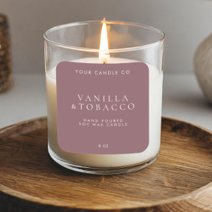 Élégant minimaliste Étiquette de bougie violette