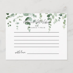 Elégant minimaliste Eucalyptus Mariage carte conse