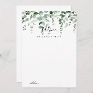 Elégant minimaliste Eucalyptus Mariage carte conse