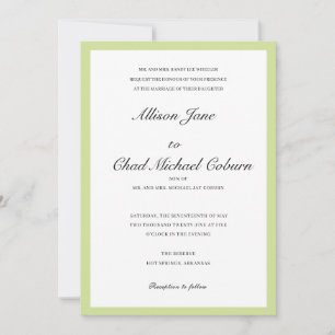 Élégant minimaliste Faire-part de mariage de front