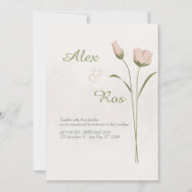 Élégant minimaliste Faire-part de mariage floral