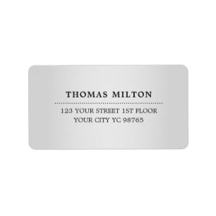 Élégant minimaliste Faux Étiquette noir argent