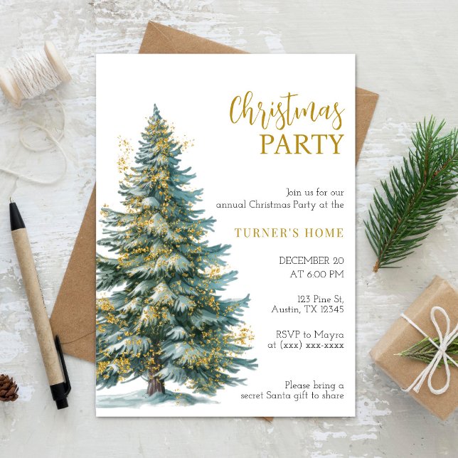 Élégant minimaliste fête de Noël Invitation (Créateur téléchargé)