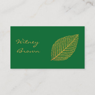 Élégant minimaliste feuille d'or carte de visite
