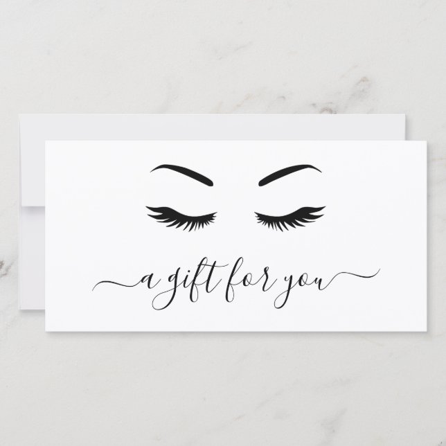 Élégant minimaliste Lashes Certificat cadeau (Devant)