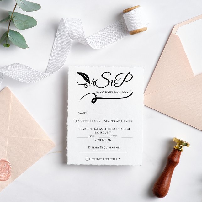 Elégant minimaliste Mariage manuscrit RSVP (Créateur téléchargé)