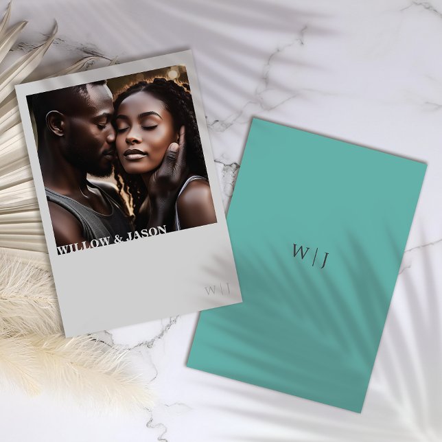 Elégant minimaliste mariage merci avec photo (Créateur téléchargé)