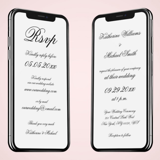 Elégant Minimaliste Mariage Numérique Invitation E (Créateur téléchargé)
