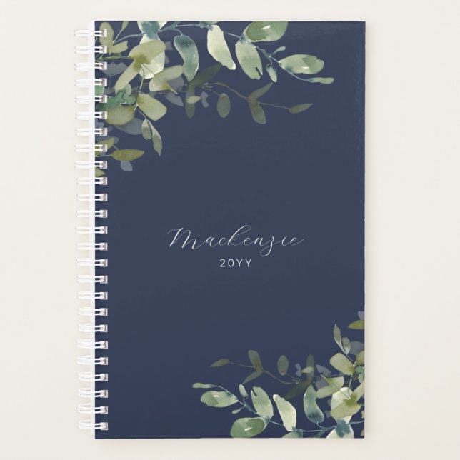 Elégant minimaliste Marine Bleu Eucalyptus Vert (Devant)