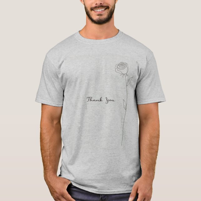 Elégant minimaliste Merci Mens Tshirt (Devant)
