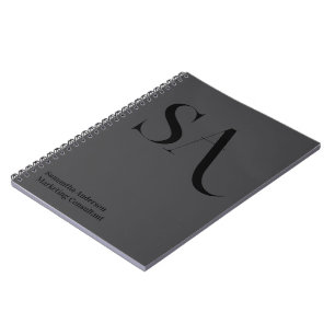 Élégant minimaliste Monogramme Carnet photo spiral