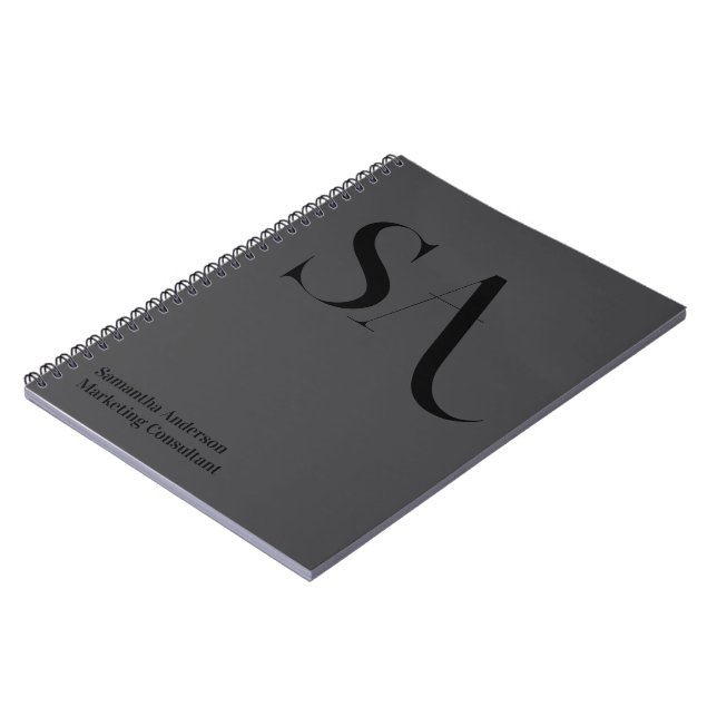 Élégant minimaliste Monogramme Carnet photo spiral (Côté gauche)