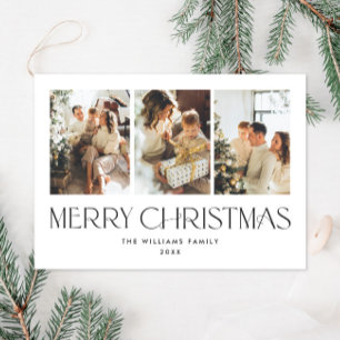 Élégant minimaliste Noël 3 PHOTO Carte magnétique