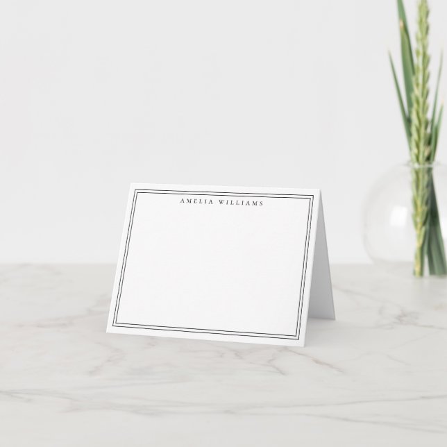 Élégant Minimaliste Noir Deux Bordures (Devant)