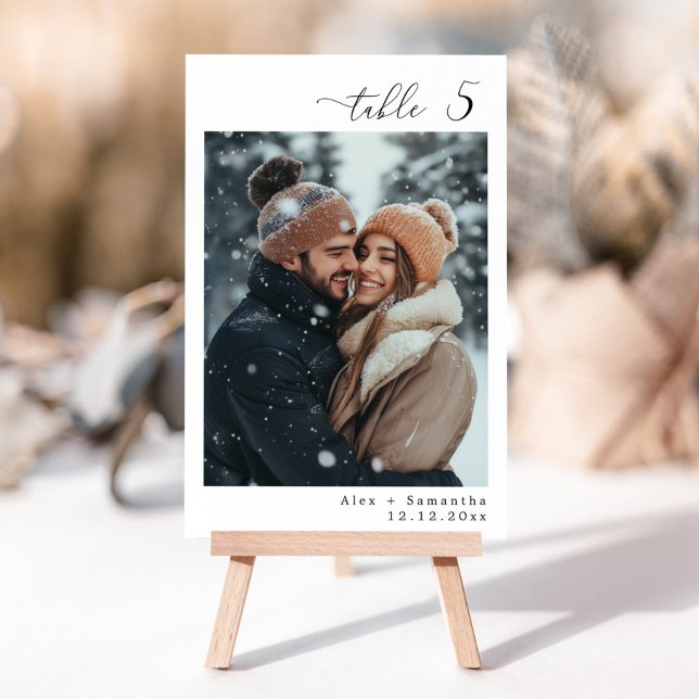 Élégant minimaliste numéro de table du mariage pho (Créateur téléchargé)