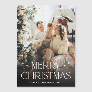 Élégant minimaliste photo de Noël Carte magnétique