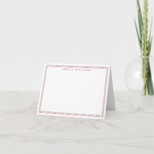 Élégant Minimaliste Rouge Deux Bordures