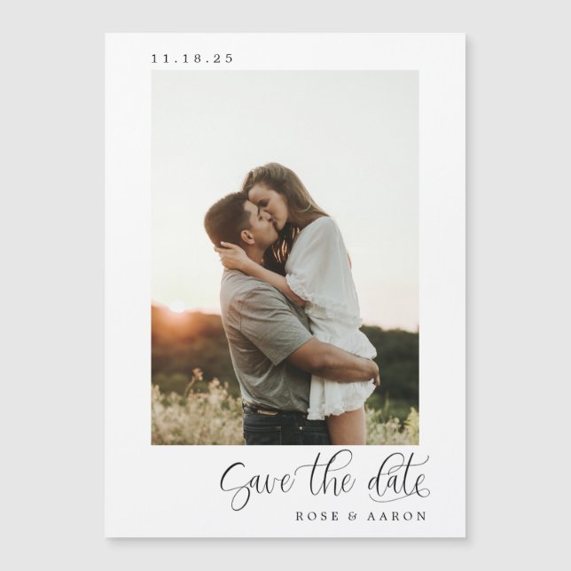 Élégant minimaliste Sauvegarder l'aimant de date (Devant)