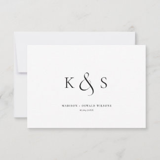 Elégant minimaliste Script Mariage gratitude Merci
