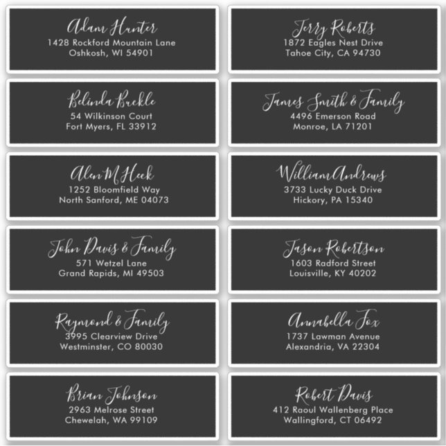 Élégant minimaliste simple Étiquette de adresse mo (Devant)