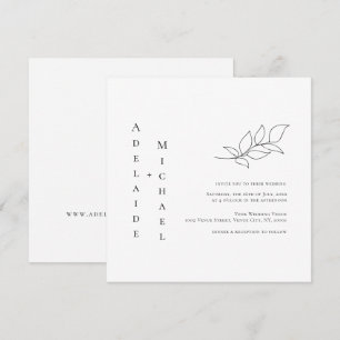 Élégant minimaliste simple Faire-part de mariage b