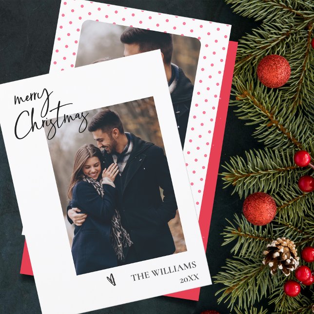 Élégant minimaliste simple Joyeux Noël photo (Elegant Minimalist Simple Merry Christmas Photo Cards)