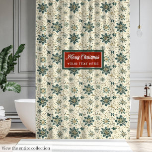 Élégant minimaliste Vintage Snowflakes rideau