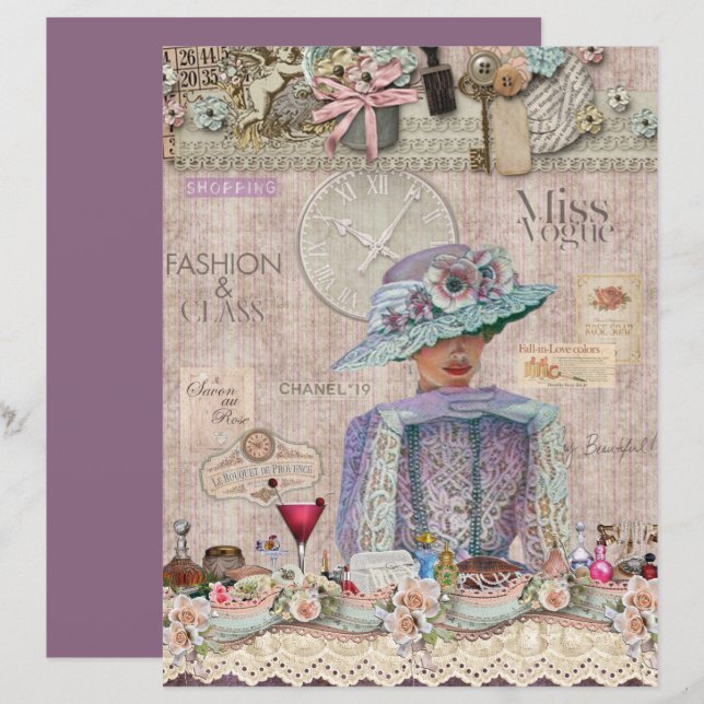 Elégant mode & classe Collage papier de papier de  (Devant / Derrière)