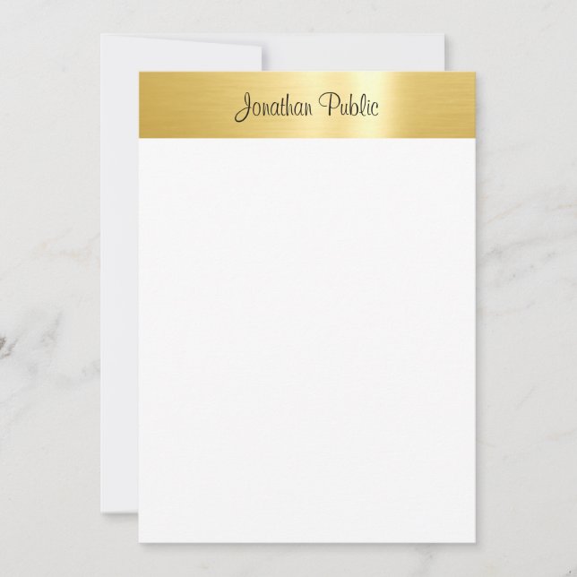 Élégant Modèle à l'apparence or de script Calligra (Devant)