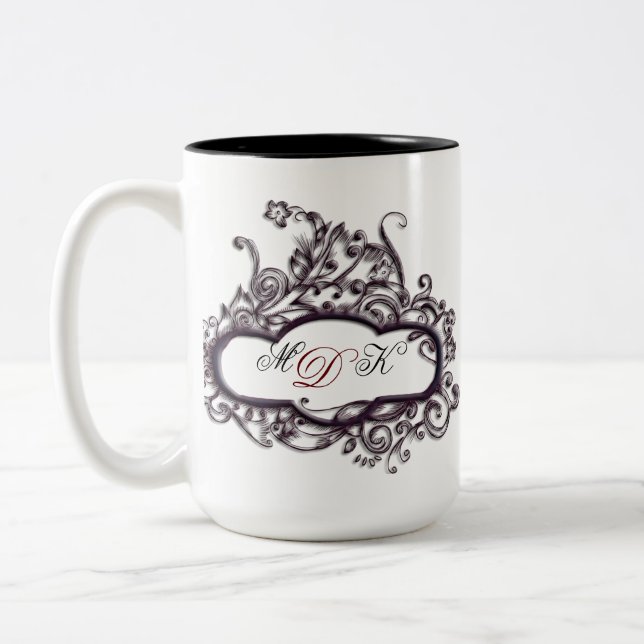 ÉLÉGANT MODÈLE DE MUG MONOGRAMMMEE (Gauche)