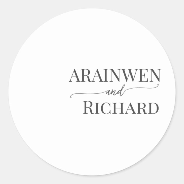 Élégant modèle de texte autocollant rond (Devant)