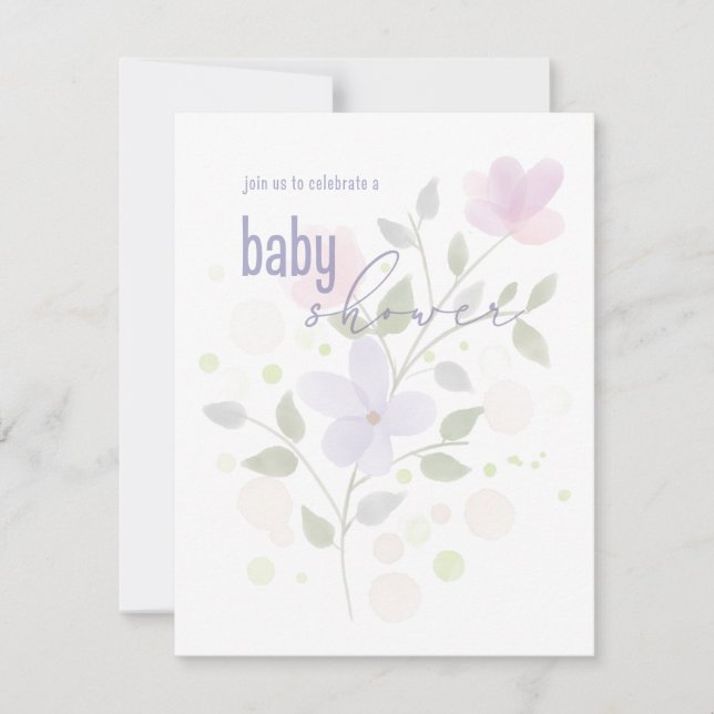 Élégant Modèle d'invitation Baby shower (Devant)