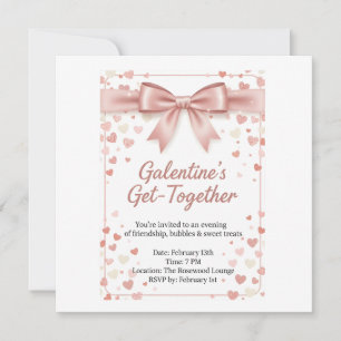 Élégant modèle d'invitation Galentine's Day en or