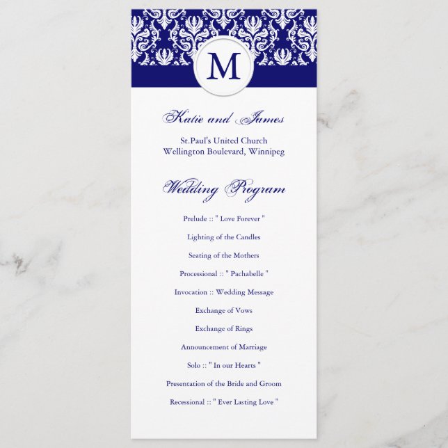 Élégant Modèle du programme de mariage (Devant)