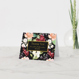 Élégant modèle floral noir d'or bordeaux