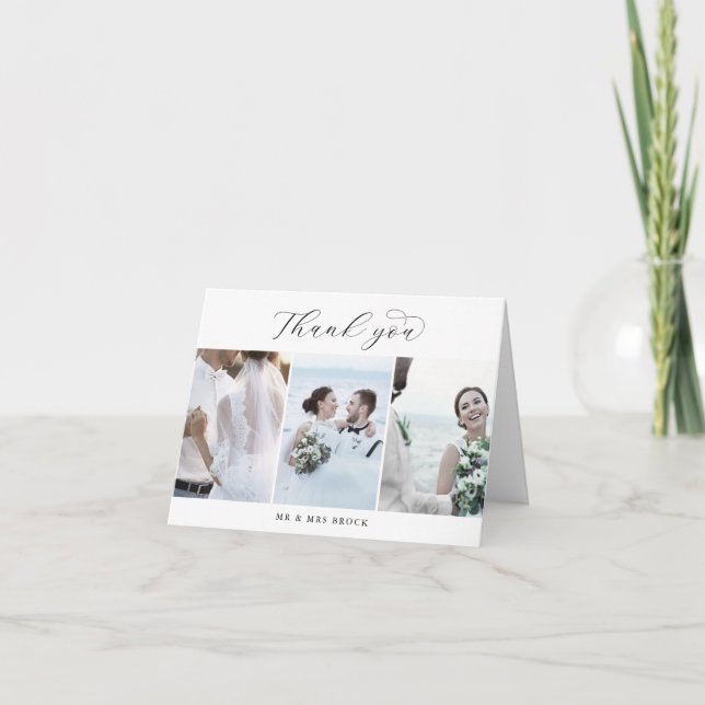 Élégant Modèle photo Script 3 Merci plié (Devant)