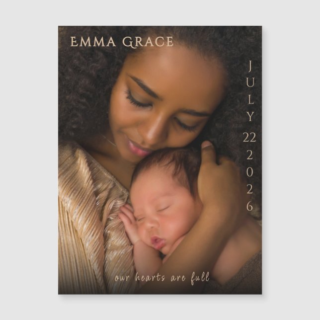 Elegant Modern Magnetic Birth Announcement  (Devant)