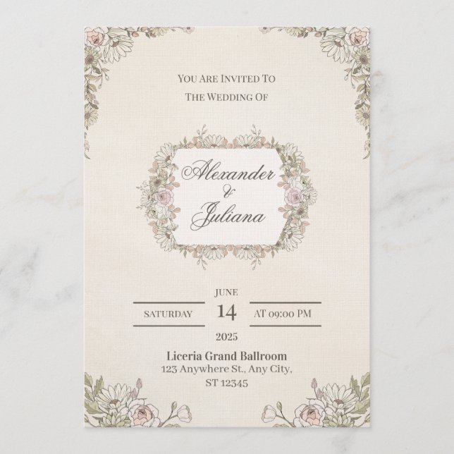 Elegant Modern Wedding Invitation | Timeless  (Devant)