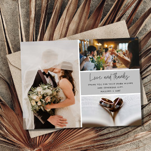 Elégant moderne 4 Mariage photo Merci