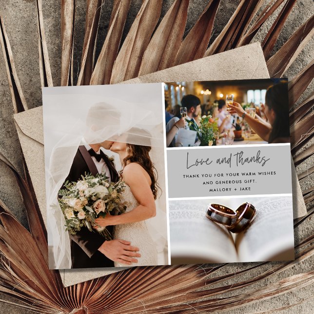 Elégant moderne 4 Mariage photo Merci (Créateur téléchargé)