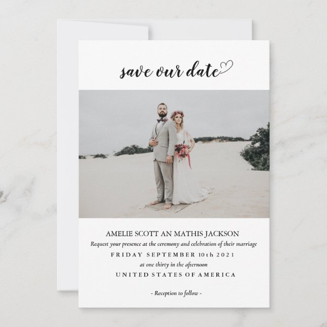 Élégant moderne avec mariage photo Invitations (Devant)
