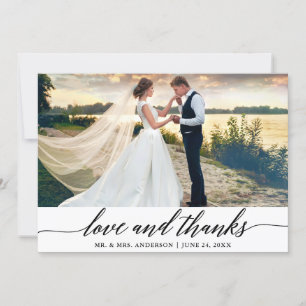Elégant Moderne Calligraphie Aimer Merci Mariage