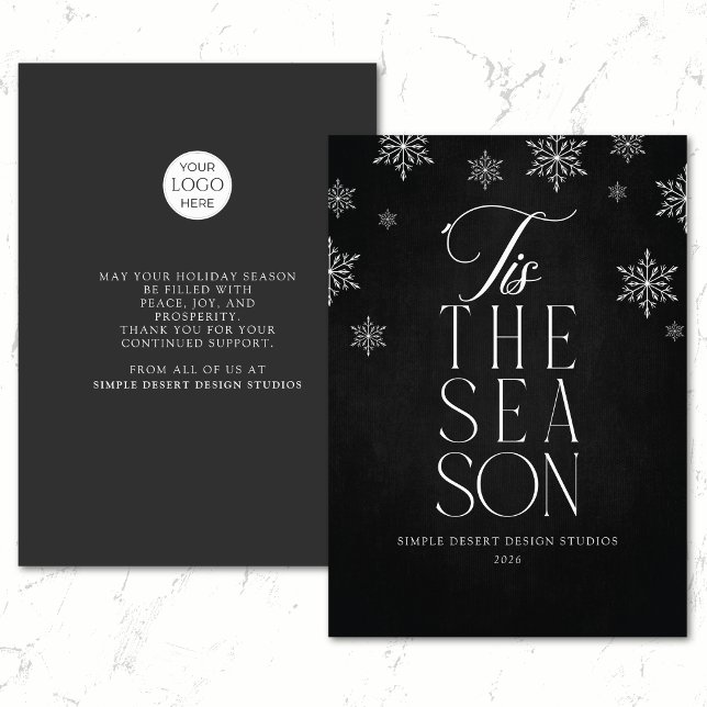 Élégant Moderne Carte de Fêtes de Noël pour Entrep (Elegant modern minimalist christmas holiday business greeting card for corporate clients partners)