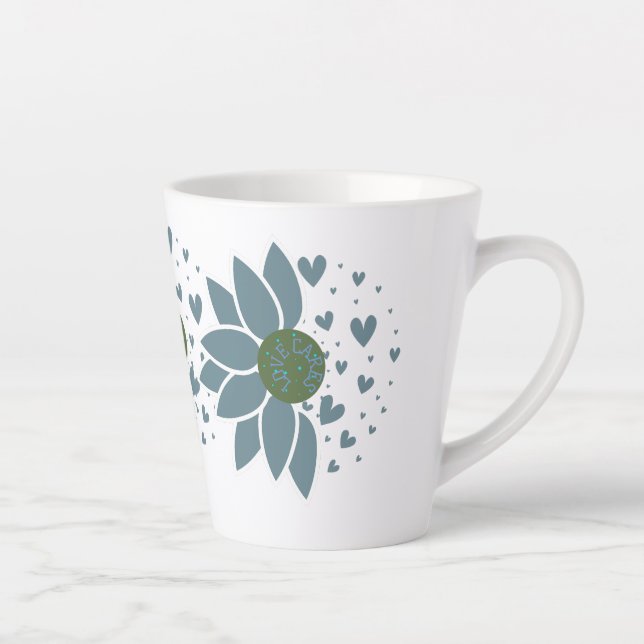 Élégant Moderne Chic Love Cares Matte Mug (Droite)