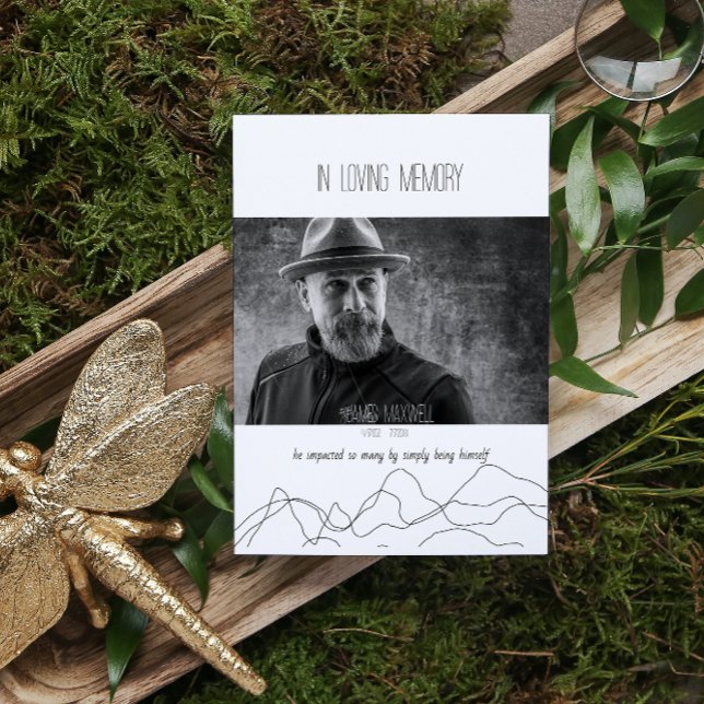 Élégant Moderne Dans Loin Cartes De Prière Mémoire (Créateur téléchargé)