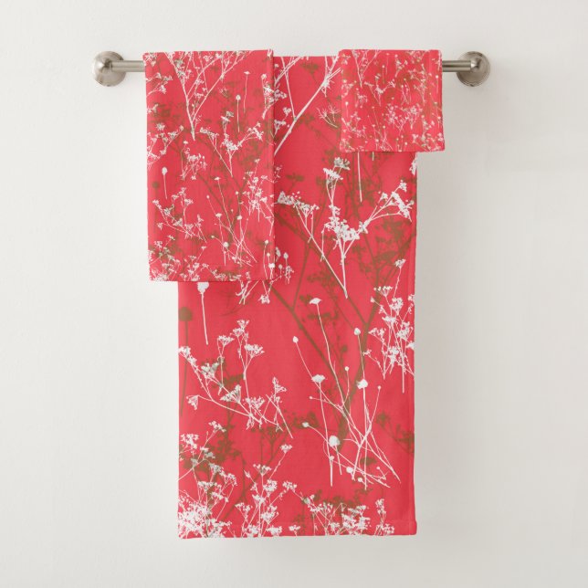 Elégant moderne Fleurs sauvages Abstraits Coral ro (En situation)